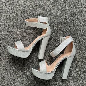 Windsor Shimmering Silver Platform Heels